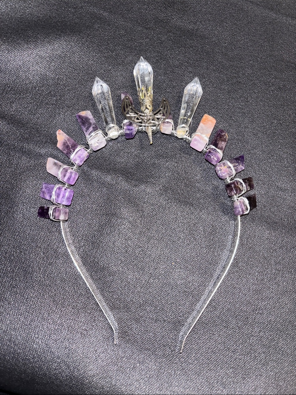 Crystal  Purple amethyst Stone Headband